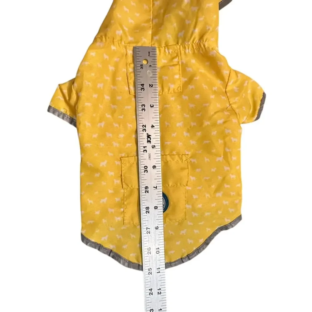 AKC Yellow Hooded Raincoat Style Jacket for Small Pet